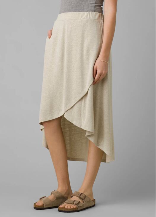 Prana Dresses & Skirts - PRANA Women's Tidal Wave Midi Skirt Large Sand Beige High Low Knit NWT